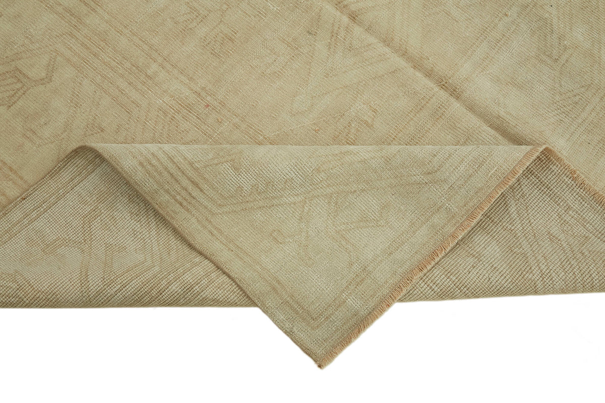 Kavale Bej Krem Geometrik El Dokuma Modern Halı 156x230 cm – kenar detayı