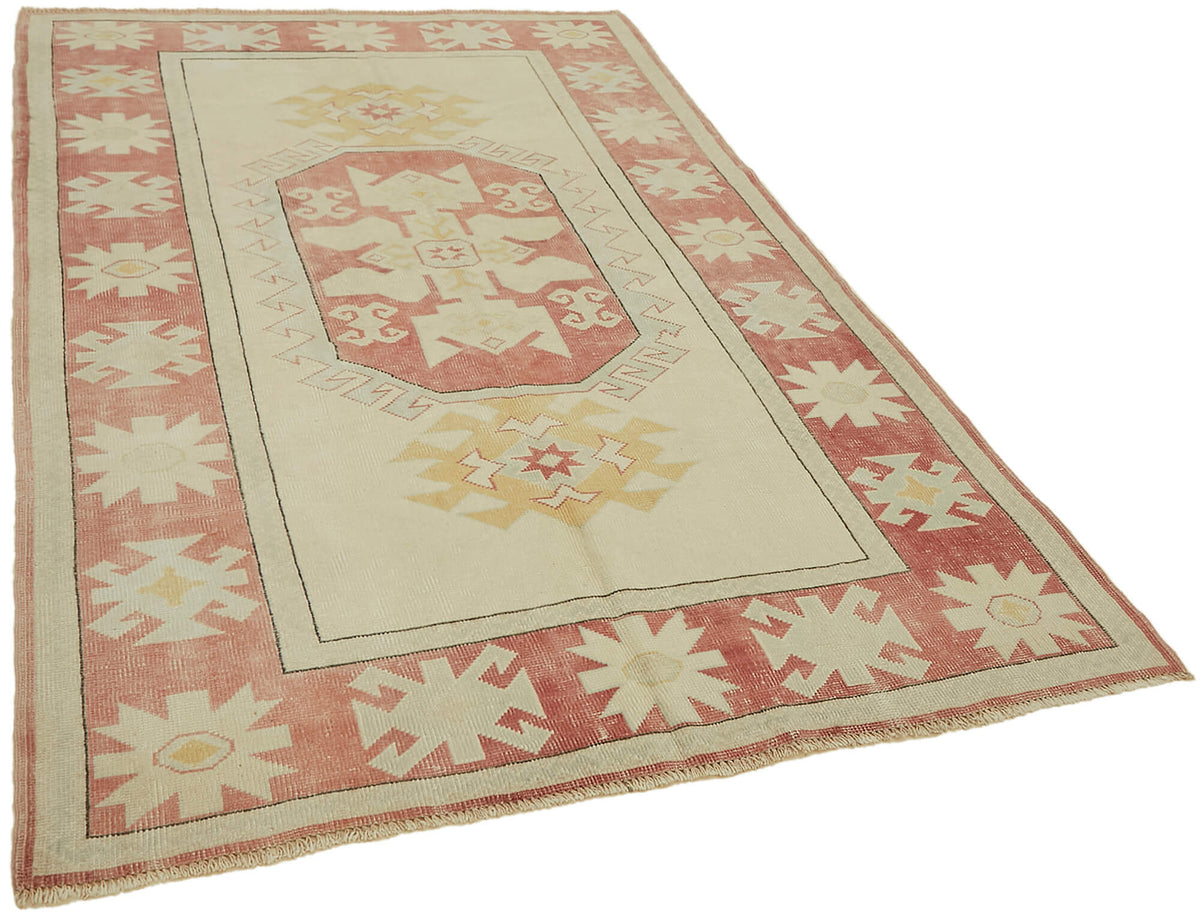 Kavale Kırmızı Etnik Halı Bej Zeminli El Dokuma 162x244 cm – genel görünüm