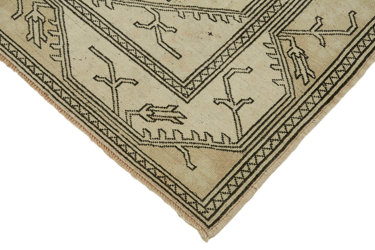 Kavale Vintage Bej Kahverengi Geometrik El Dokuma Halı 164x290 cm – detay görünümü
