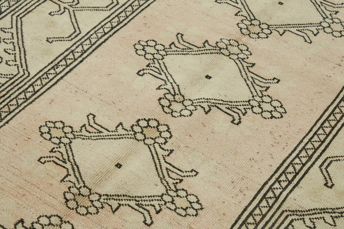 Kavale Vintage Bej Kahverengi Geometrik El Dokuma Halı 164x290 cm – mekânda kullanım