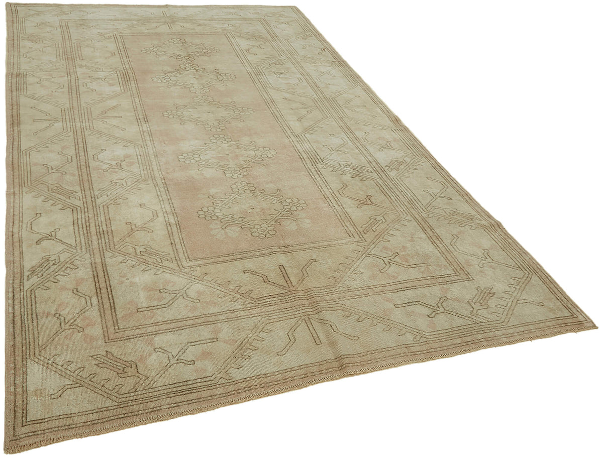 Kavale El Dokuma Modern Halı Bej Kahverengi Geometrik Desenli 196x316 cm – genel görünüm
