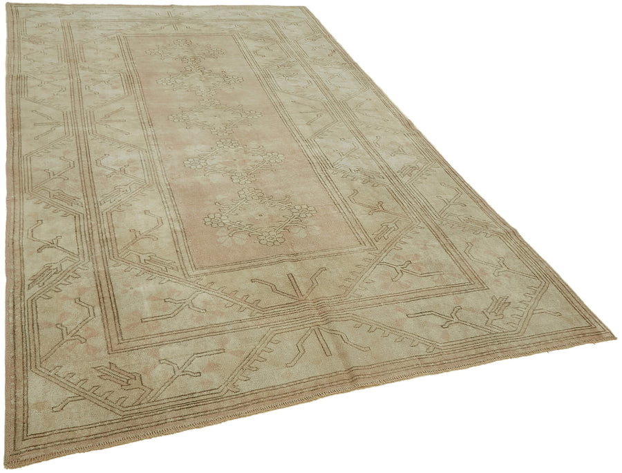 Kavale El Dokuma Modern Halı Bej Kahverengi Geometrik Desenli 196x316 cm – genel görünüm