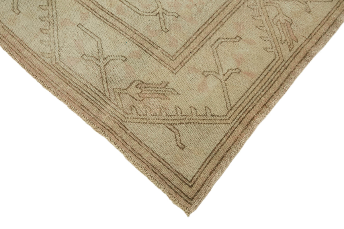 Kavale El Dokuma Modern Halı Bej Kahverengi Geometrik Desenli 196x316 cm – detay görünümü