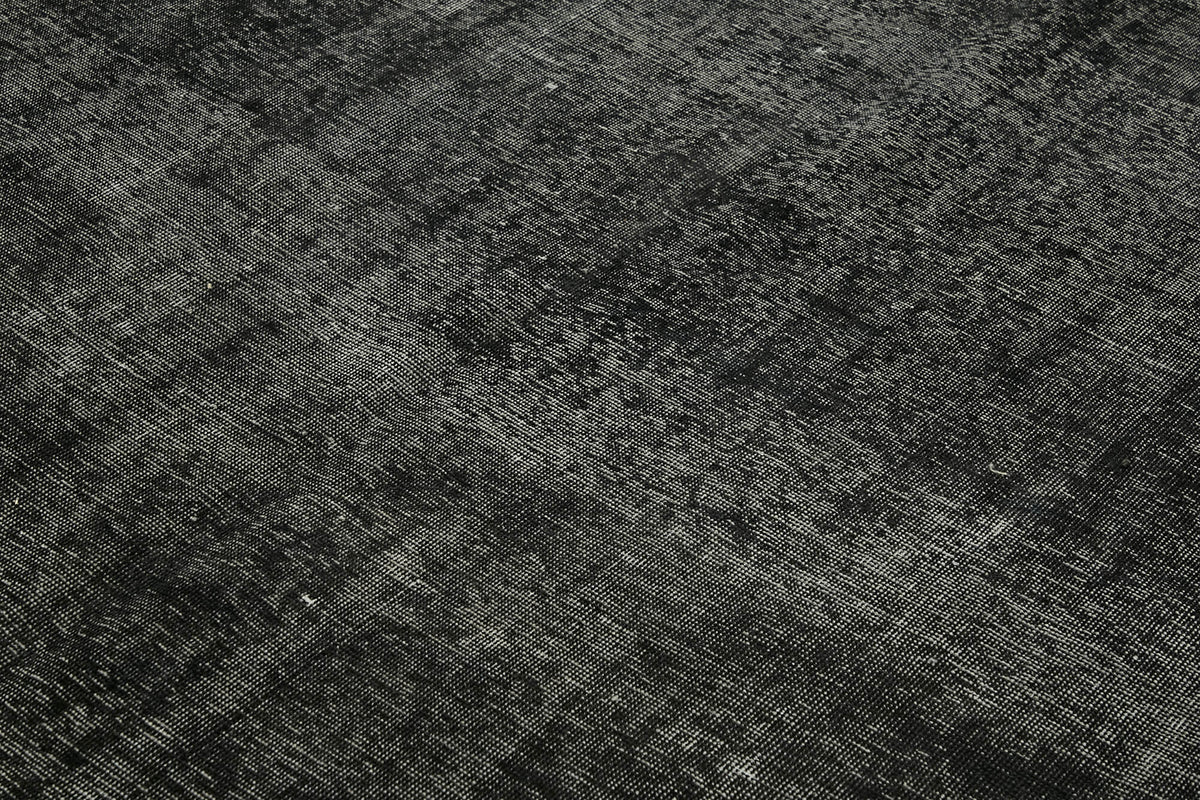 Zelko Siyah Gri Halı, Düz Renk Overdyed El Dokuma 286x365 cm 45447 – mekânda kullanım