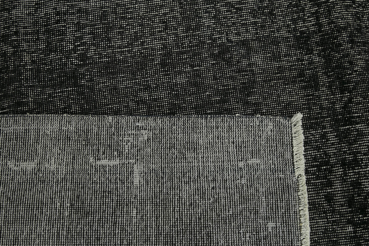 Zelko Siyah Gri Halı, Düz Renk Overdyed El Dokuma 286x365 cm 45447 – arka yüz görünümü