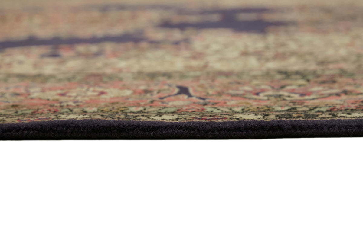 Rusvo Lacivert Krem Madalyon Desenli Klasik El Dokuma Halı 252x357 cm – farklı açı