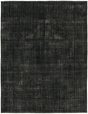 Zelko Düz Siyah Gri El Dokuma Vintage Overdyed Halı 286x367 cm