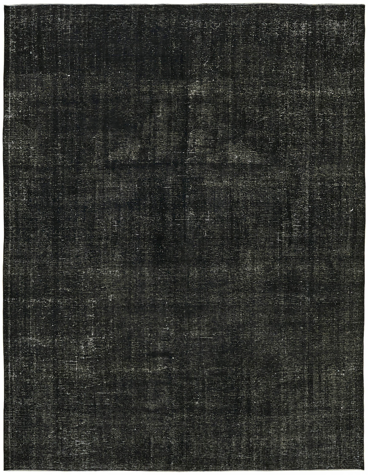 Zelko Düz Siyah Gri El Dokuma Vintage Overdyed Halı 286x367 cm