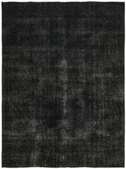 Zelko Antrasit Siyah Gri Düz Yün ve Pamuk Halı 273x360 cm