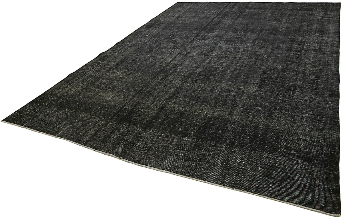 Zelko Düz Siyah Gri Overdyed El Dokuma Halı 288x381 cm 45466 – doku yakın çekim