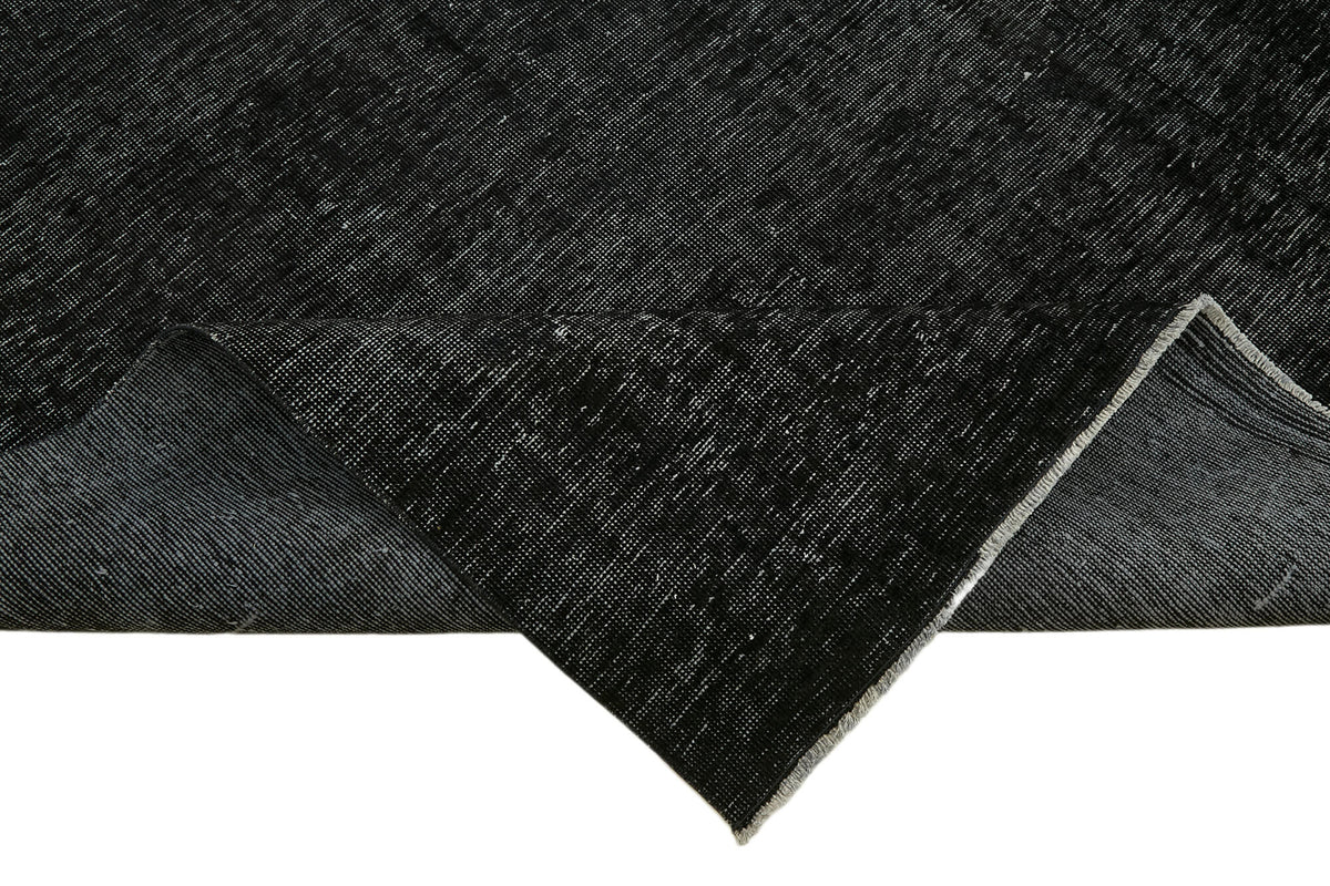 Zelko Düz Siyah Gri Overdyed El Dokuma Halı 288x381 cm 45466 – kenar detayı