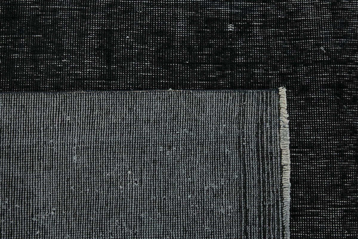Zelko Düz Siyah Gri Overdyed El Dokuma Halı 288x381 cm 45466 – arka yüz görünümü