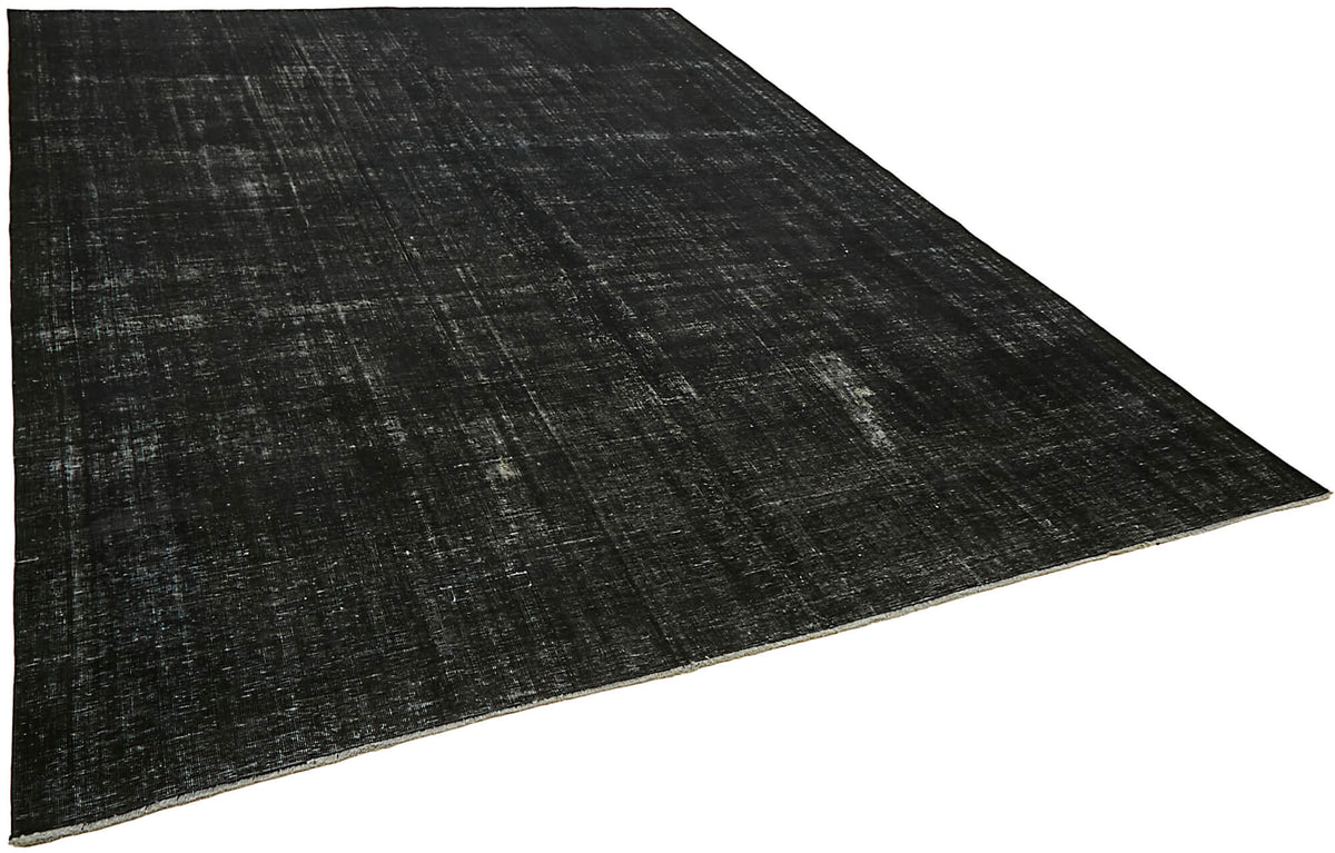 Zelko Overdyed Siyah Gri Düz El Dokuma Halı 280x373 cm 45470 – genel görünüm