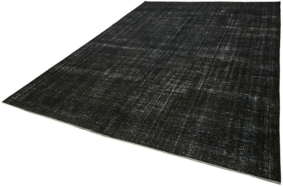 Zelko Overdyed Siyah Gri Düz El Dokuma Halı 280x373 cm 45470 – doku yakın çekim