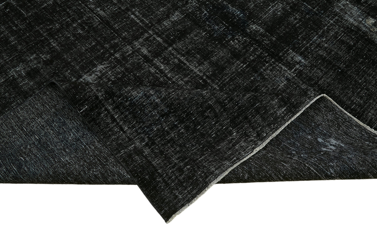 Zelko Overdyed Siyah Gri Düz El Dokuma Halı 280x373 cm 45470 – kenar detayı