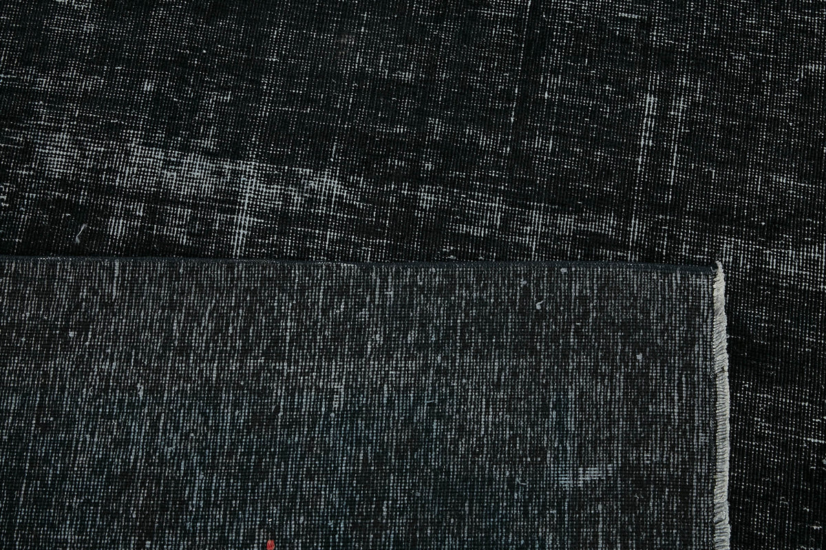 Zelko Overdyed Siyah Gri Düz El Dokuma Halı 280x373 cm 45470 – arka yüz görünümü
