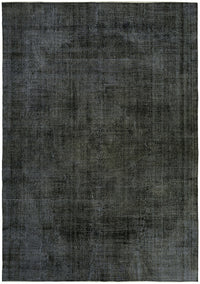 Zelko Antrasit Gri Soyut Desenli Pamuk Yün El Dokuma Halı 292x410 cm