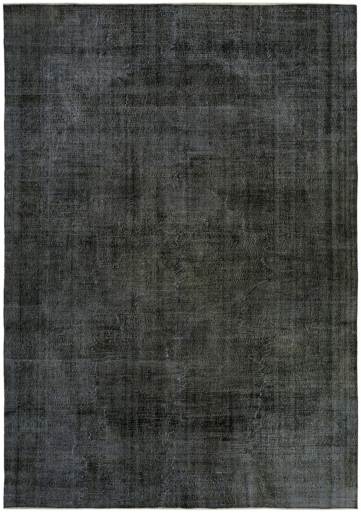 Zelko Antrasit Gri Soyut Desenli Pamuk Yün El Dokuma Halı 292x410 cm