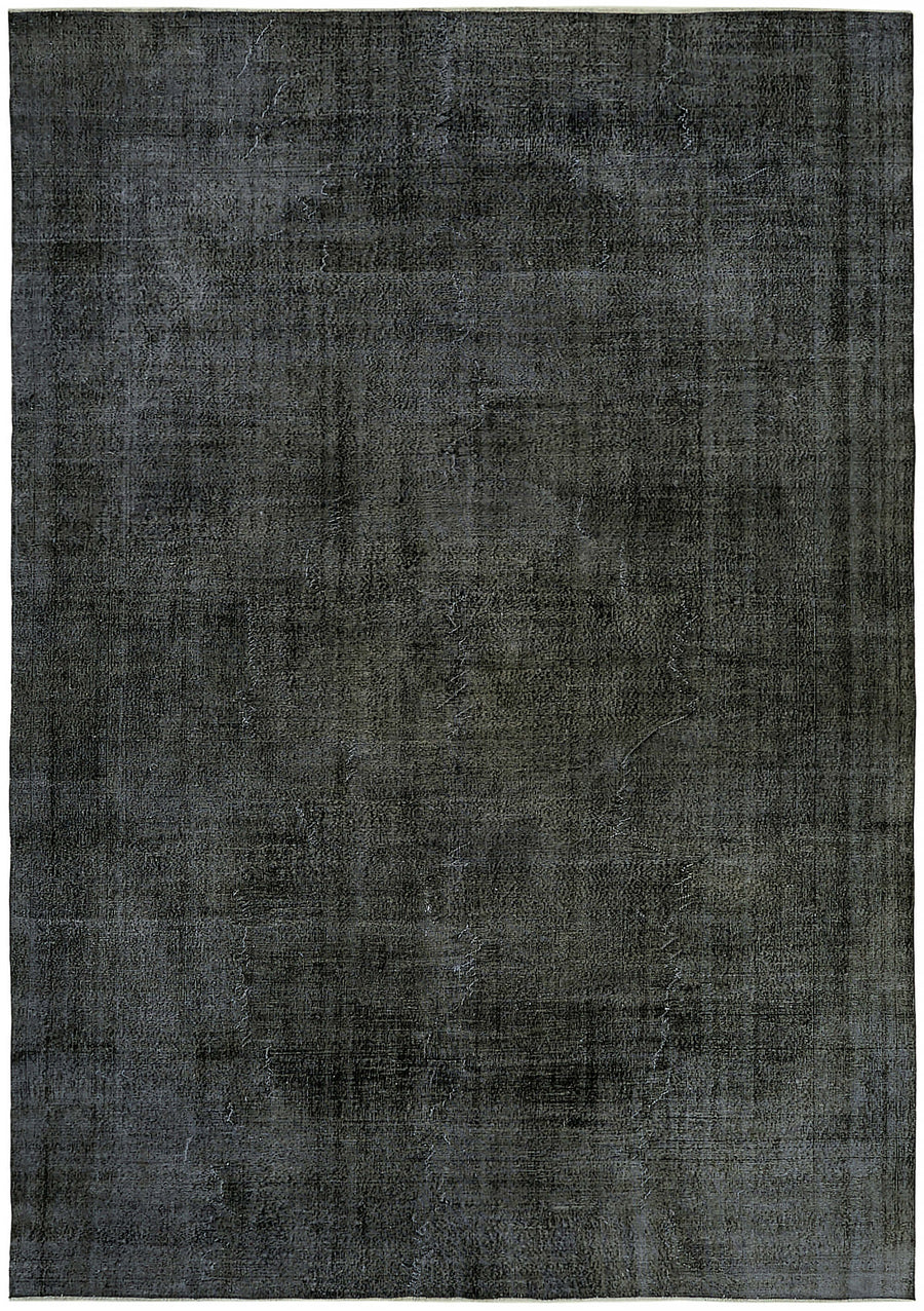 Zelko Antrasit Gri Soyut Desenli Pamuk Yün El Dokuma Halı 292x410 cm