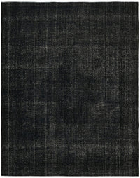 Zelko Düz Tasarımlı Siyah Gri El Dokuma Vintage Halı 300x373 cm