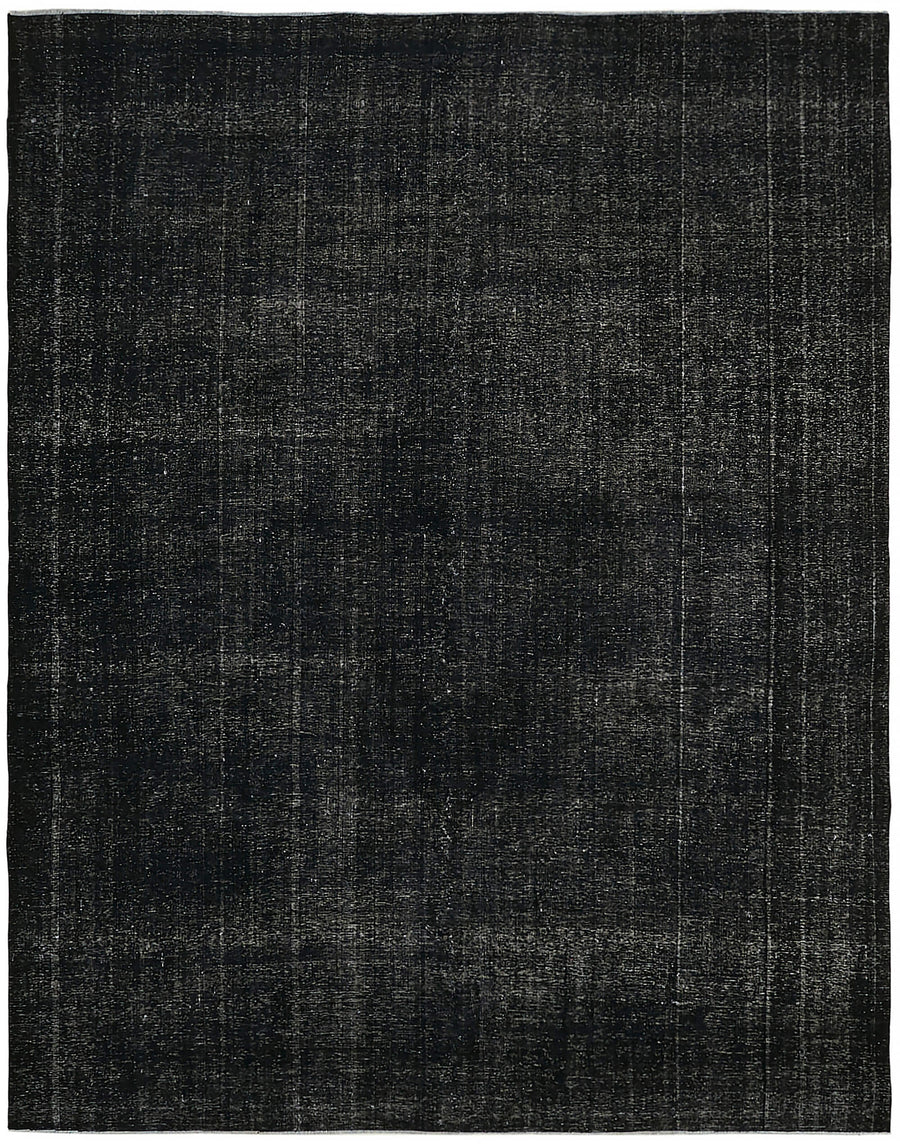 Zelko Düz Tasarımlı Siyah Gri El Dokuma Vintage Halı 300x373 cm