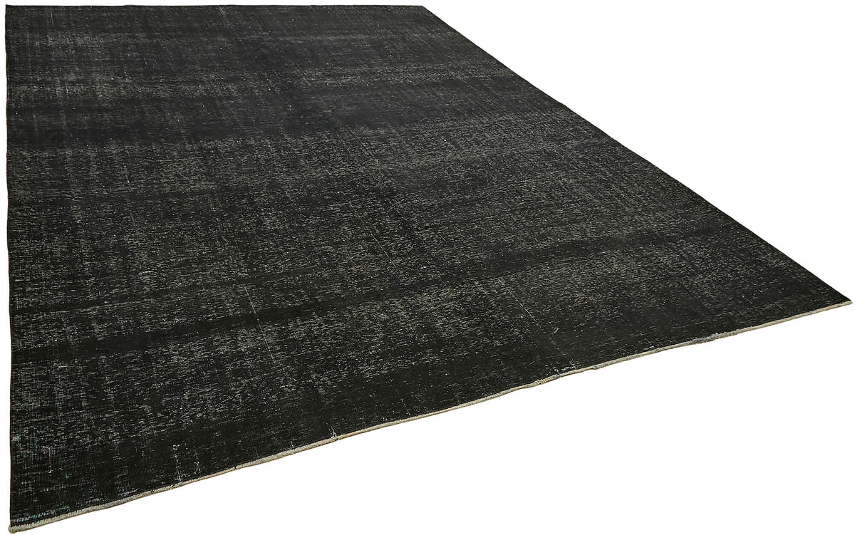 Zelko Siyah Gri Düz Modern Yün El Dokuma Halı 295x396 cm – genel görünüm