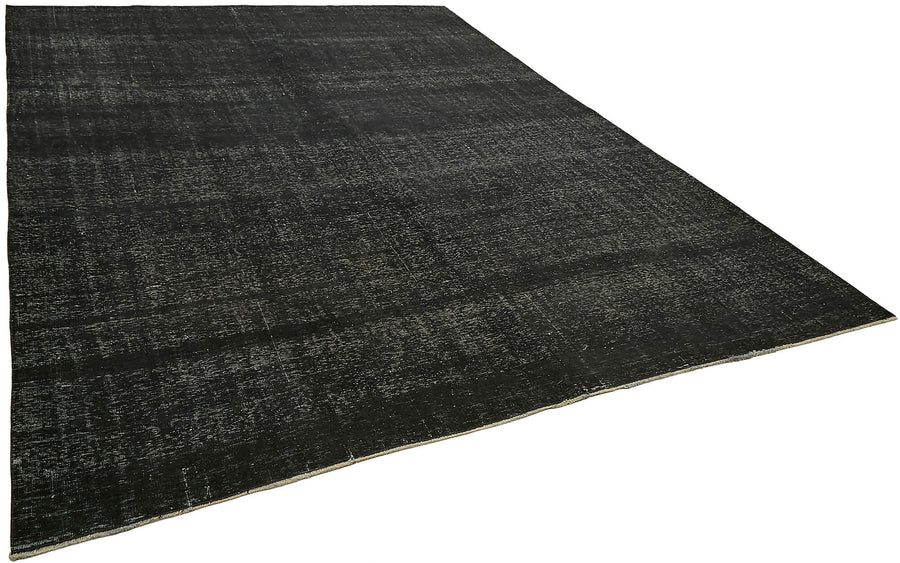 Zelko Siyah Gri Düz Modern Yün El Dokuma Halı 295x396 cm – genel görünüm