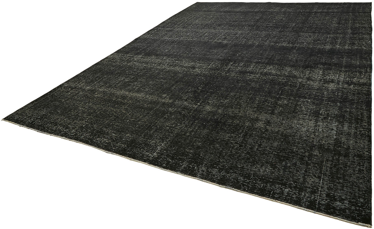 Zelko Siyah Gri Düz Modern Yün El Dokuma Halı 295x396 cm – doku yakın çekim