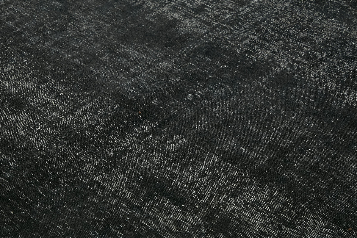 Zelko Siyah Gri Düz Modern Yün El Dokuma Halı 295x396 cm – mekânda kullanım