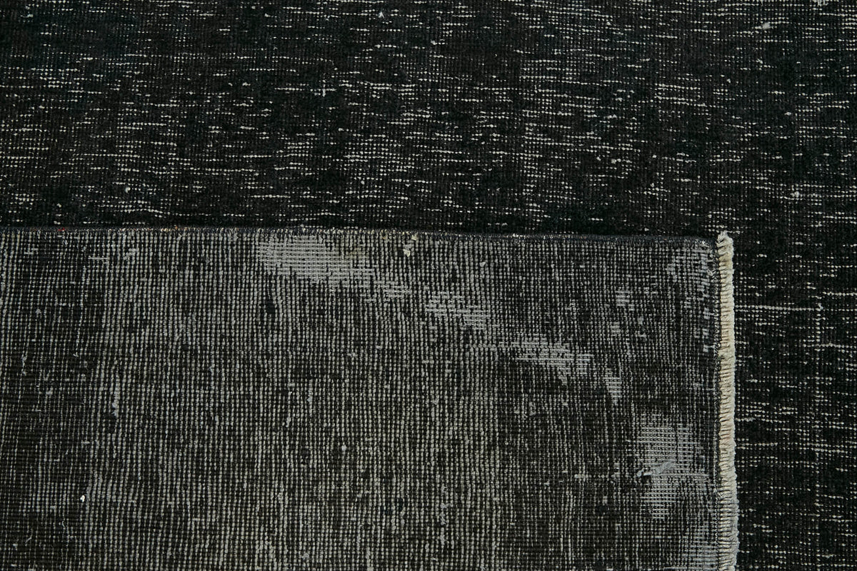 Zelko Siyah Gri Düz Modern Yün El Dokuma Halı 295x396 cm – arka yüz görünümü