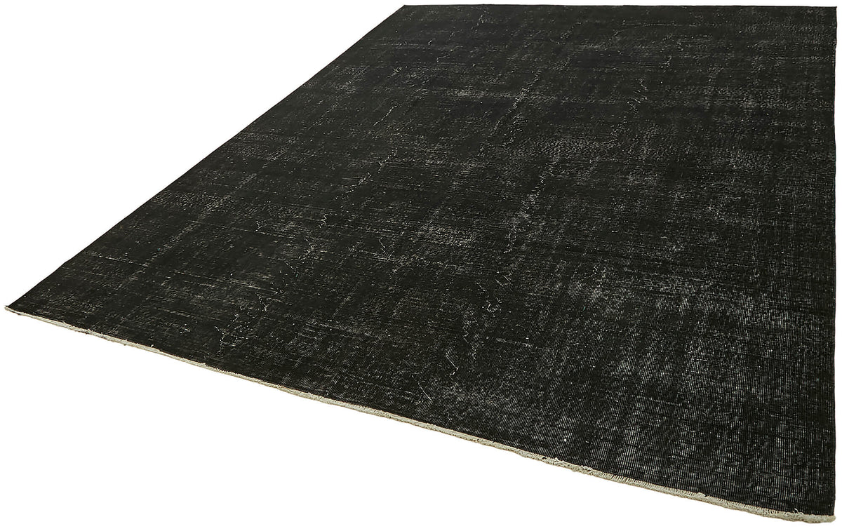 Zelko Siyah Gri Soyut Modern El Dokuma Halı 250x323 cm – doku yakın çekim