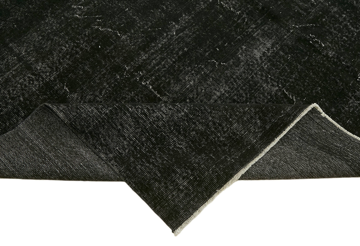 Zelko Siyah Gri Soyut Modern El Dokuma Halı 250x323 cm – kenar detayı