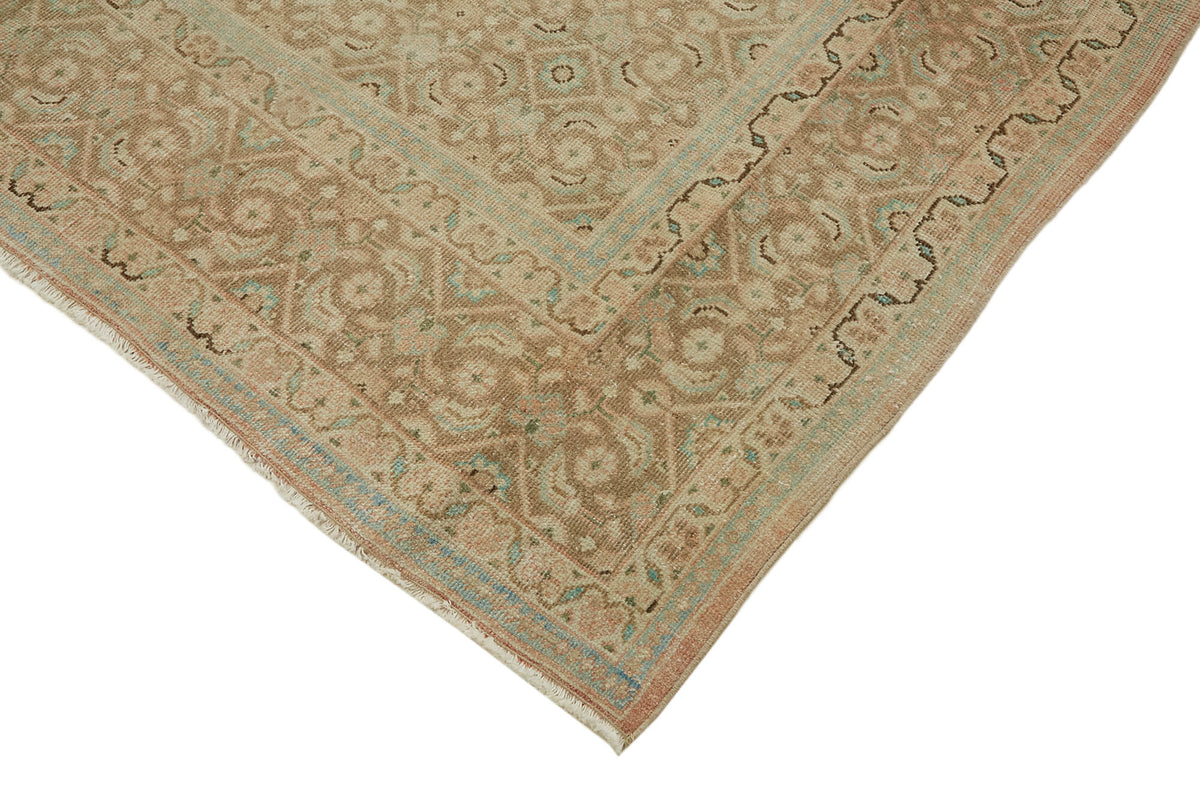 Rusvo Vintage Bej Kahverengi Geometrik El Dokuma Halı 290x400 cm 45493 – detay görünümü