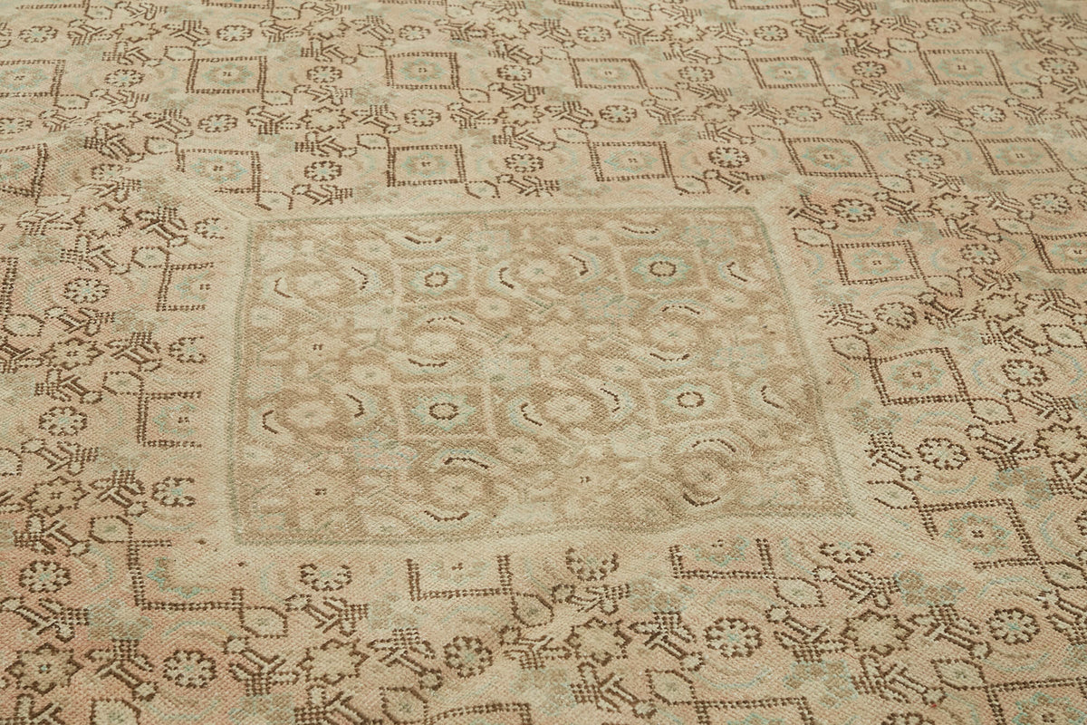 Rusvo Vintage Bej Kahverengi Geometrik El Dokuma Halı 290x400 cm 45493 – mekânda kullanım