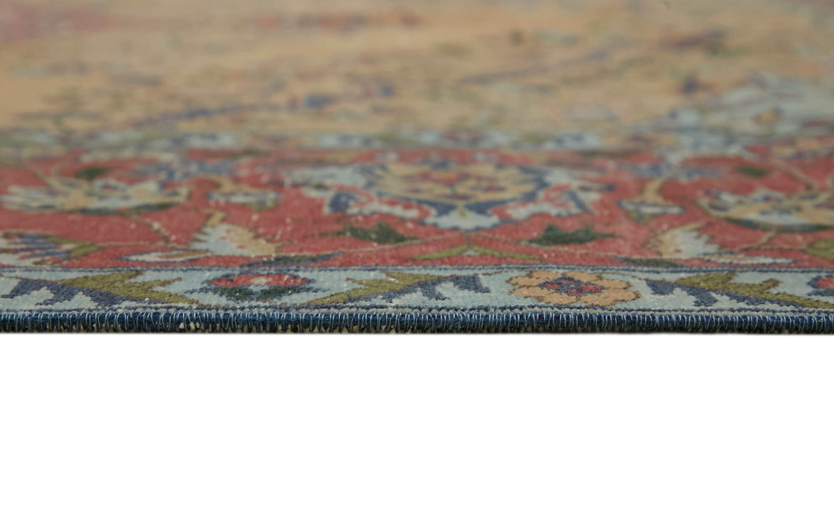 Rusvo Vintage Bej Kırmızı Madalyon Desenli Halı 302x394 cm 45510 – farklı açı