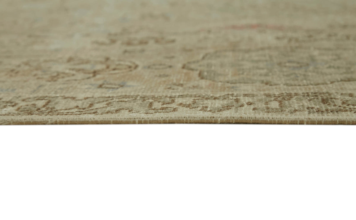 Rusvo Bej Gri Madalyon Desenli Yün Vintage Halı 245x335 cm – farklı açı