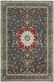 Rusvo Kırmızı Vintage Halı Antrasit Gri Zeminli 245x368 cm