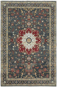 Rusvo Kırmızı Vintage Halı Antrasit Gri Zeminli 245x368 cm
