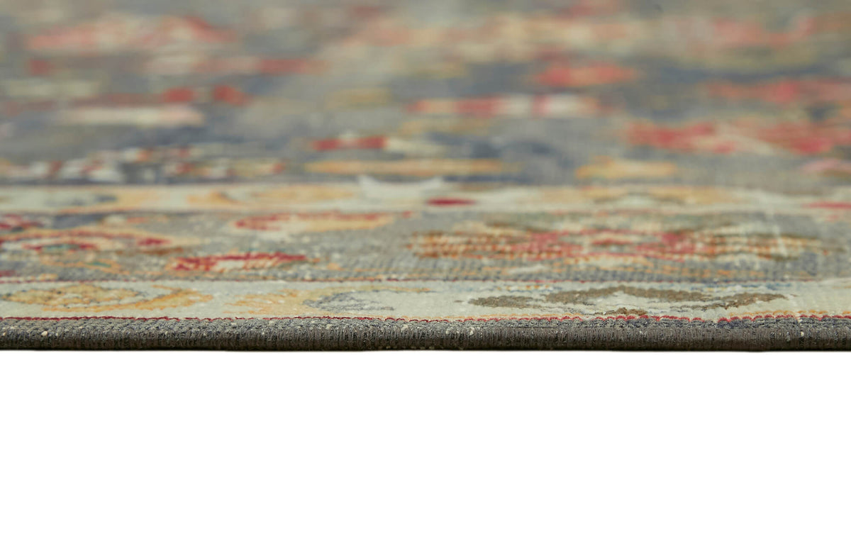 Rusvo Kırmızı Vintage Halı Antrasit Gri Zeminli 245x368 cm – farklı açı