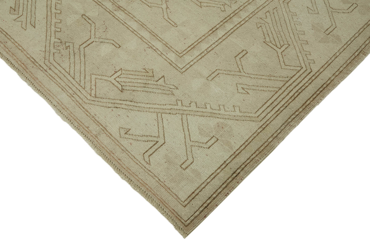 Rusvo Vintage Bej Ekru Geometrik Düz Dokuma Halı 264x402 cm 45523 – detay görünümü