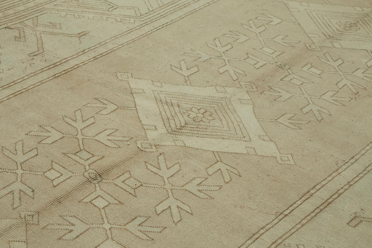 Rusvo Vintage Bej Ekru Geometrik Düz Dokuma Halı 264x402 cm 45523 – mekânda kullanım