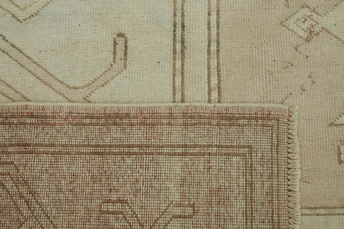 Rusvo Vintage Bej Ekru Geometrik Düz Dokuma Halı 264x402 cm 45523 – arka yüz görünümü