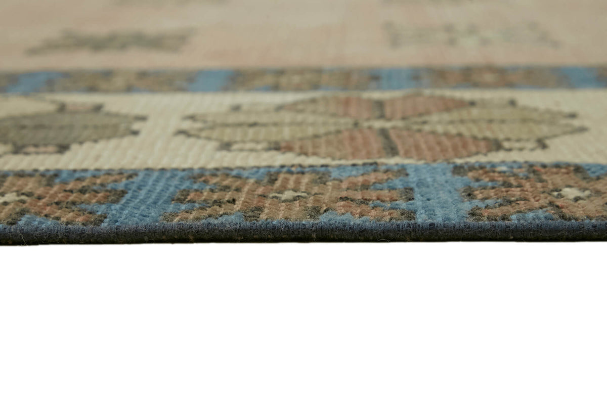 Rusvo Geometrik Desenli Toz Pembe Vintage Halı 336x403 cm – farklı açı