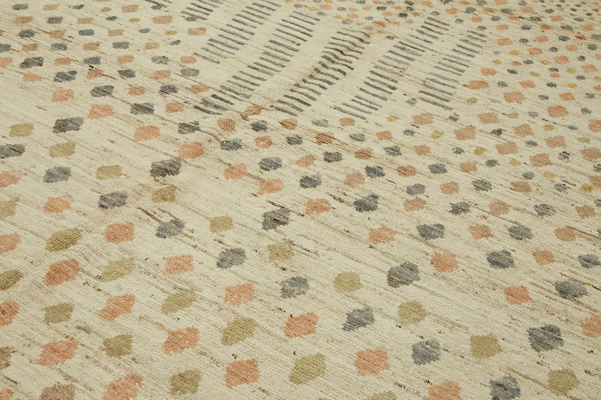 Dromar Çok Renkli Geometrik Desenli Modern El Dokuma Halı 292x377 cm – mekânda kullanım