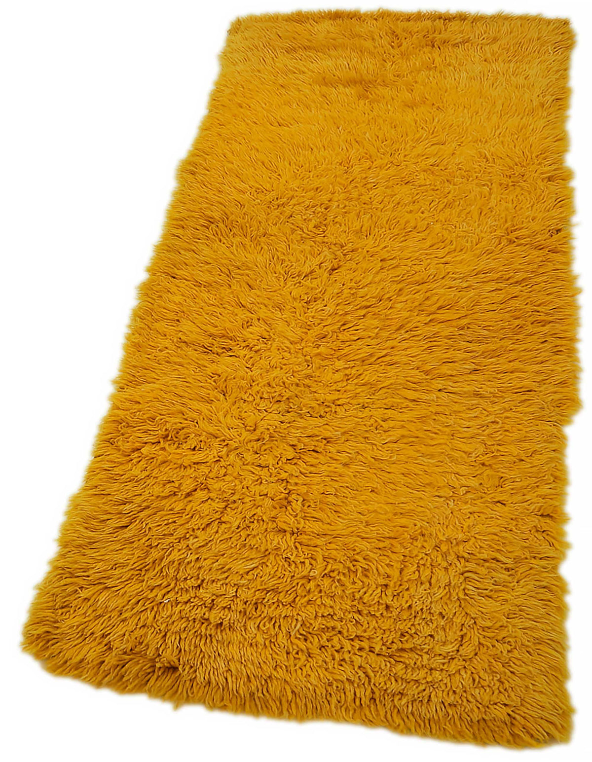 Timvi Sarı Yeşil Düz Modern El Dokuma Halı 60x150 cm – doku yakın çekim