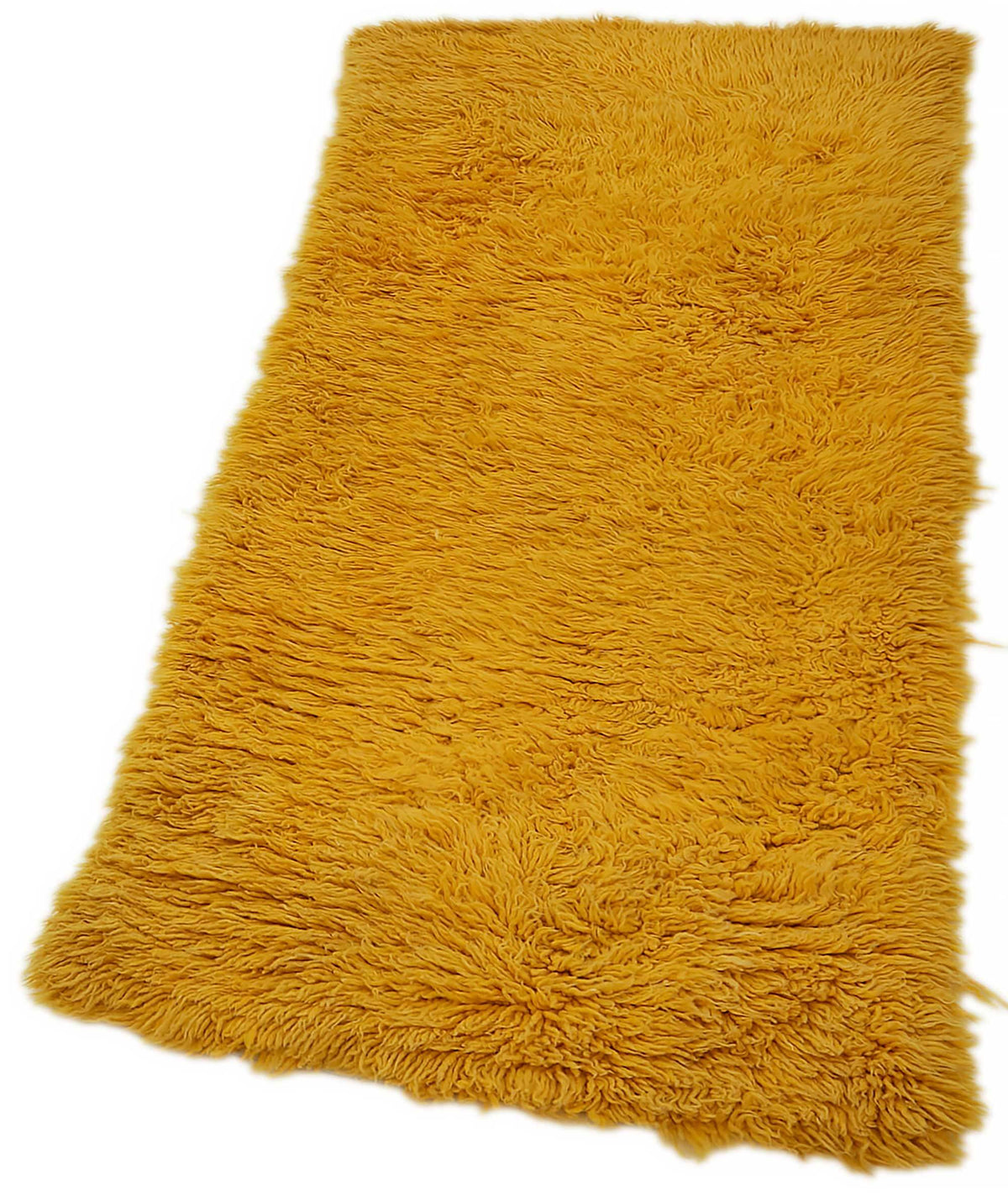 Timvi Sarı Yeşil Düz Desenli El Dokuma Halı 60x144 cm – doku yakın çekim