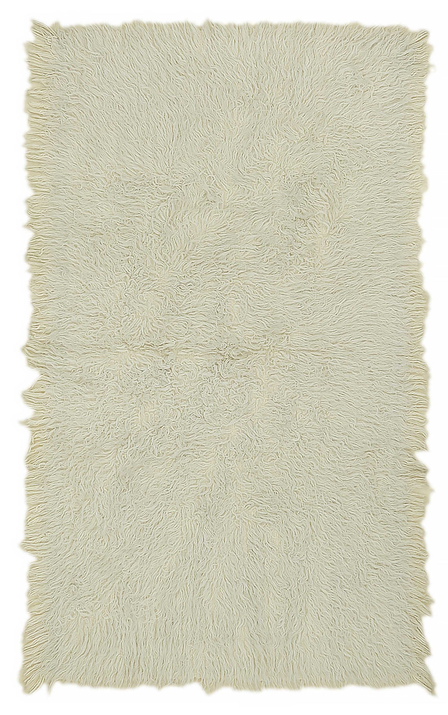 Timvi Ekru Yeşil Düz Modern Pamuk Yün El Dokuma Halı 80x148 cm