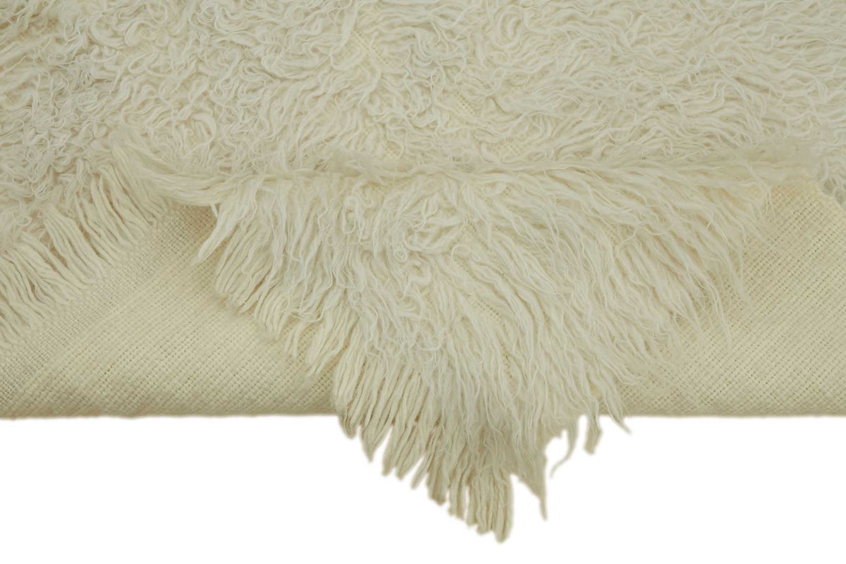 Timvi Ekru Yeşil Düz Modern Pamuk Yün El Dokuma Halı 80x148 cm – kenar detayı