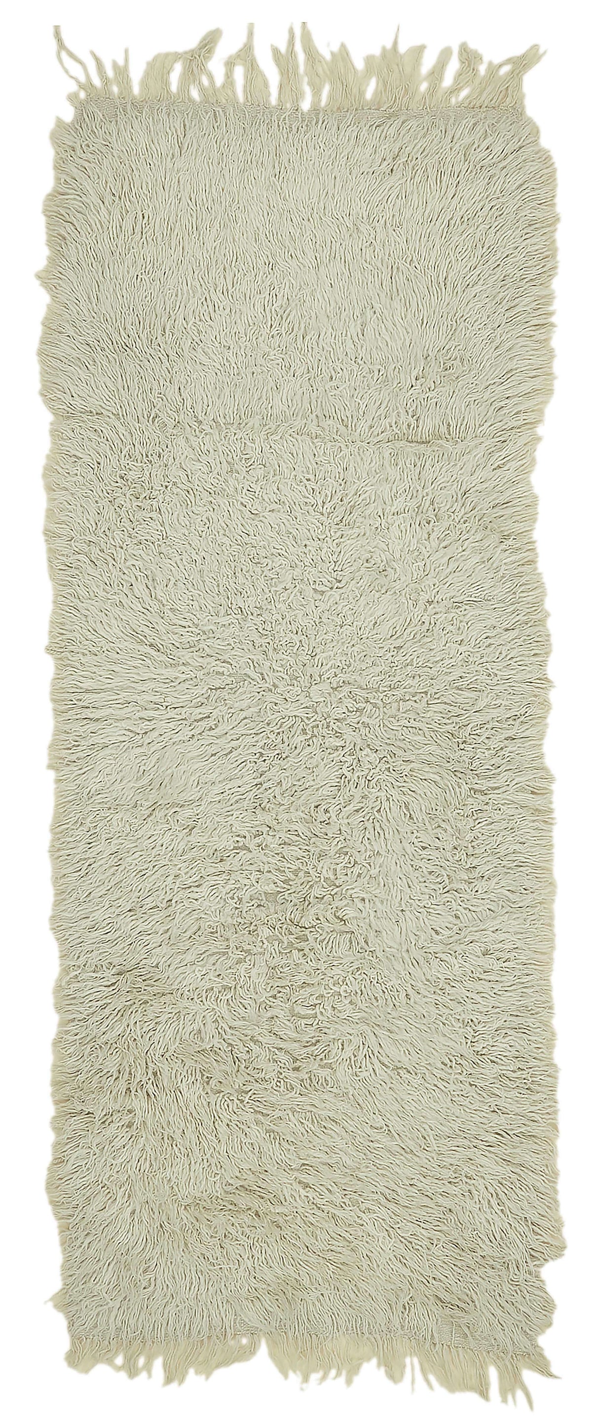 Timvi Düz Yeşil Halı Seçeneği Ekru Beyaz Tulu Yolluk 85x220 cm