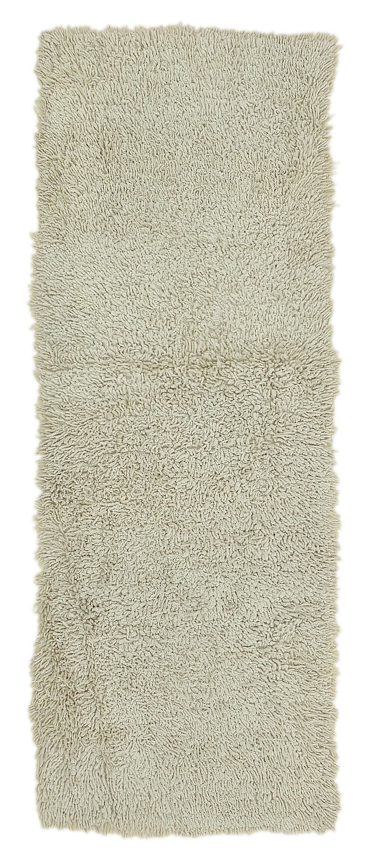 Timvi Bej Yeşil Düz Desenli El Dokuma Halı 80x213 cm